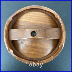 ESA Staved Teakwood Tobacco Storage Jar Humidor Denmark Mid Century Barrel Style ESA Staved Teakwood Tobacco Storage Jar Humidor Denmark Mid Century Barrel Style