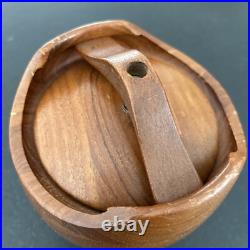 ESA Staved Teakwood Tobacco Storage Jar Humidor Denmark Mid Century Barrel Style ESA Staved Teakwood Tobacco Storage Jar Humidor Denmark Mid Century Barrel Style