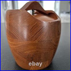 ESA Staved Teakwood Tobacco Storage Jar Humidor Denmark Mid Century Barrel Style ESA Staved Teakwood Tobacco Storage Jar Humidor Denmark Mid Century Barrel Style