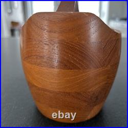 ESA Staved Teakwood Tobacco Storage Jar Humidor Denmark Mid Century Barrel Style ESA Staved Teakwood Tobacco Storage Jar Humidor Denmark Mid Century Barrel Style