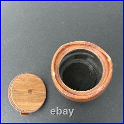 ESA Staved Teakwood Tobacco Storage Jar Humidor Denmark Mid Century Barrel Style ESA Staved Teakwood Tobacco Storage Jar Humidor Denmark Mid Century Barrel Style
