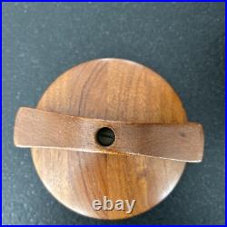 ESA Staved Teakwood Tobacco Storage Jar Humidor Denmark Mid Century Barrel Style ESA Staved Teakwood Tobacco Storage Jar Humidor Denmark Mid Century Barrel Style
