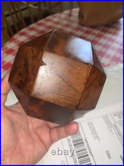 EXTREMELY RARE-1940's-FRENCH DODECAHEDRON/ BURL WALNUT WOOD TOBACCO BOX