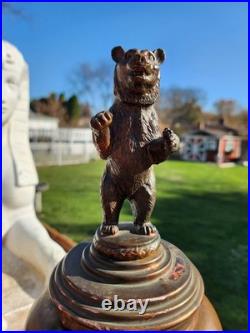 EXTREMELY RARE c. 1900-1940 Copper 13 Humidor With Grizzly Bear Lid GERMAN
