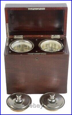 Early 1900's Mahogany Wood Humidor Caddy Box Tobacco Cigar Tea