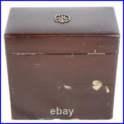 Early 1900's Mahogany Wood Humidor Caddy Box Tobacco Cigar Tea