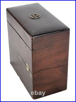 Early 1900's Mahogany Wood Humidor Caddy Box Tobacco Cigar Tea