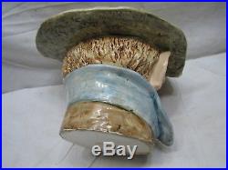 Early Figural Pipe Tobacco Jar Head Bavarian Cap Man Bust Humidor Character