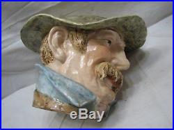 Early Figural Pipe Tobacco Jar Head Bavarian Cap Man Bust Humidor Character