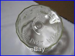 Early Vintage Antique Glass Cigar Jar Tobacco Fact No. 368 2nd District Wi T