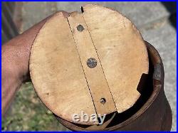 Early Wood Carved Tobacco Humidor Pennsylvania Dutch Pyrography North Carolina