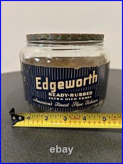 Edgeworth Pipe Tobacco Glass Jar VERY RARE