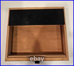 Elie Bleu Black Leather Travel Cigar Humidor France