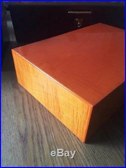 Elie Bleu Humidor Fruit Orange wunderschöner Zustand, 110 Zigarren, 40x30x11,2 cm