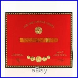 Elie Bleu Medals Medailles Red Humidor (75 Cigars) Flor Fina with Original Key