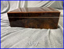 Elie Bleu Walnut Burl 200 Cigar Humidor Beautiful vintage Box Preowned