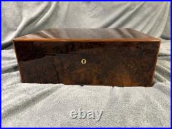 Elie Bleu Walnut Burl 200 Cigar Humidor Beautiful vintage Box Preowned