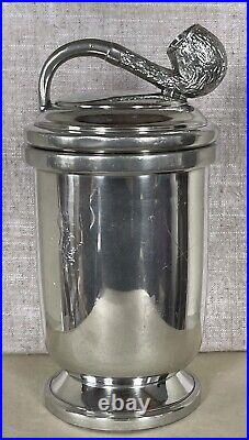 English Pipe Accessory Pewter Tobacco Jar Handmade In Sheffield England Rare