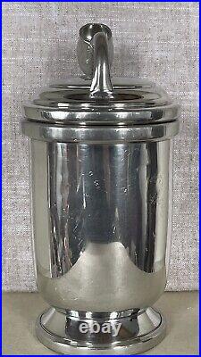 English Pipe Accessory Pewter Tobacco Jar Handmade In Sheffield England Rare