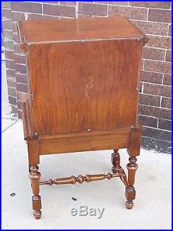 English Tudor Antique Arts & Crafts humidor smoke cigar stand cabinet Table