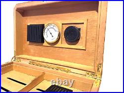 Exotic Cedar Cigar Desktop Humidor Birds Eye Maple Luxury Tabacco Storage