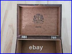 FINE Marqueted HUMIDOR C. E BECK CIA CORONAS 1930s Cigar Empty Wood Box