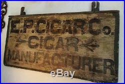 Fabulous Antique Cigar Tobacco Trade Sign Tobacciana