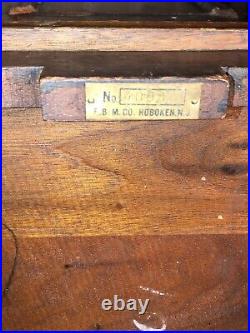 Ferguson Bros NJ 1928 Walnut Newpaper Smoker Table Cabinet Stand 200 Cigar