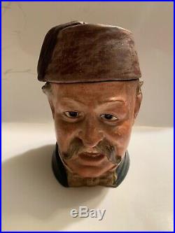Figural Man With Fez Hat Tobacco Jar Antique Czech Bernard Bloch 8205 RARE