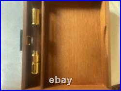 French Elie Bleu Black Leather Travel Cigar Humidor