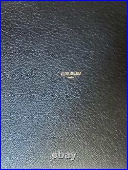 French Elie Bleu Black Leather Travel Cigar Humidor