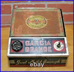 GARCIA GRANDE 1930s Cigar Shop Store Display Advertising Sign Lighter BRUNHOFF