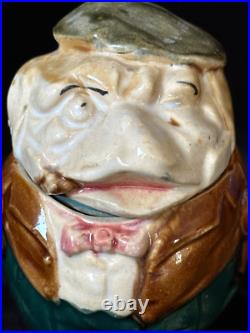 GENTLEMAN BULLDOG with CIGAR Tobacco Jar Antique Majolica Pottery Humidor c. 1890 GENTLEMAN BULLDOG with CIGAR Tobacco Jar Antique Majolica Pottery Humidor c. 1890