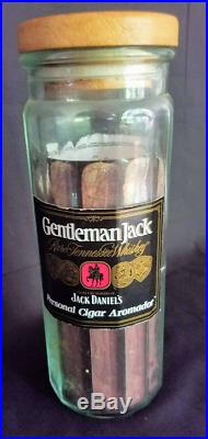 Gentleman Jack Daniels Tennessee Whiskey Glass Cigar Aromador Humidor Wooden Cap