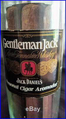 Gentleman Jack Daniels Tennessee Whiskey Glass Cigar Aromador Humidor Wooden Cap