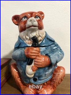 German Majolica Anthropomorphic Bear Tobacco Jar Late 19th Century Humidor Rare German Majolica Anthropomorphic Bear Tobacco Jar Late 19th Century Humidor Rare