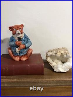 German Majolica Anthropomorphic Bear Tobacco Jar Late 19th Century Humidor Rare German Majolica Anthropomorphic Bear Tobacco Jar Late 19th Century Humidor Rare