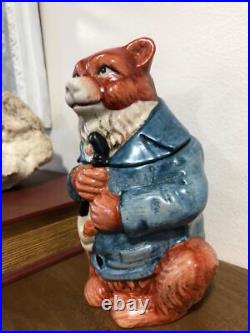 German Majolica Anthropomorphic Bear Tobacco Jar Late 19th Century Humidor Rare German Majolica Anthropomorphic Bear Tobacco Jar Late 19th Century Humidor Rare