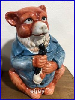 German Majolica Anthropomorphic Bear Tobacco Jar Late 19th Century Humidor Rare German Majolica Anthropomorphic Bear Tobacco Jar Late 19th Century Humidor Rare