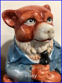 German Majolica Anthropomorphic Bear Tobacco Jar Late 19th Century Humidor Rare German Majolica Anthropomorphic Bear Tobacco Jar Late 19th Century Humidor Rare