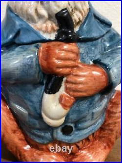 German Majolica Anthropomorphic Bear Tobacco Jar Late 19th Century Humidor Rare German Majolica Anthropomorphic Bear Tobacco Jar Late 19th Century Humidor Rare