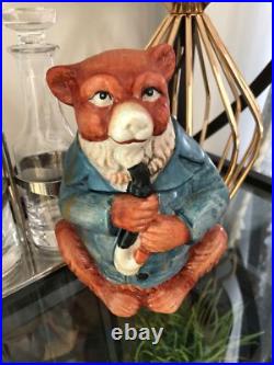 German Majolica Anthropomorphic Bear Tobacco Jar Late 19th Century Humidor Rare German Majolica Anthropomorphic Bear Tobacco Jar Late 19th Century Humidor Rare