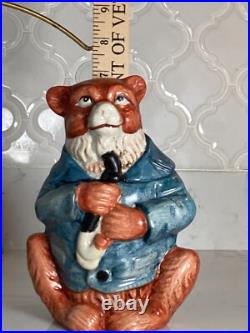 German Majolica Anthropomorphic Bear Tobacco Jar Late 19th Century Humidor Rare German Majolica Anthropomorphic Bear Tobacco Jar Late 19th Century Humidor Rare
