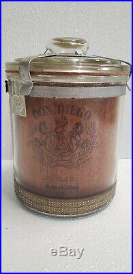 Glass Cigar Humidor Canister Don Diego Jar Vintage Amatistas 50