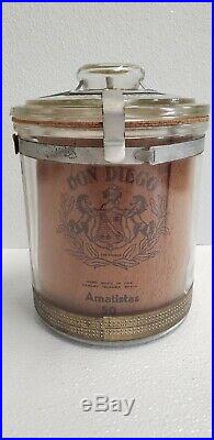 Glass Cigar Humidor Canister Don Diego Jar Vintage Amatistas 50