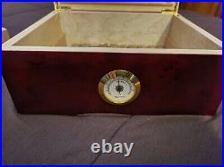 Glass Top Cigar Birch Wood Humidor Ampersand with 19 cigars