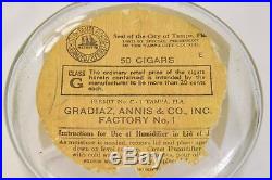 Gold Label Ignacio Haya Cigar Jar Humidor 8 T 6 W Gradiaz Annis Tampa FL 1930