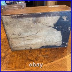 Gorgeous Antique Victorian 19th Century Wood Stash Humidor Cigar Tobacco