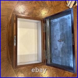 Gorgeous Antique Victorian 19th Century Wood Stash Humidor Cigar Tobacco