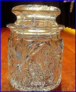 Gorgeous HTF Antique ABP Brilliant Period Cut Glass Tobacco Humidor